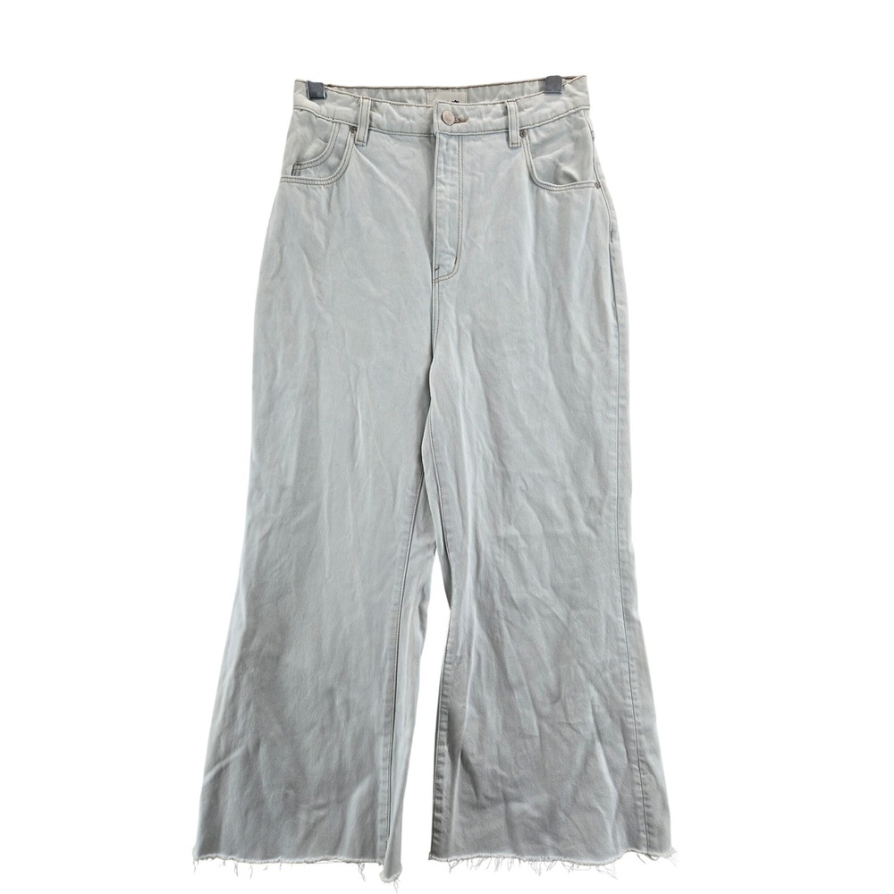 Rolla's Elle Super Flare High Rise Relaxed Jeans Light Wash Blue Size 28 Raw Hem